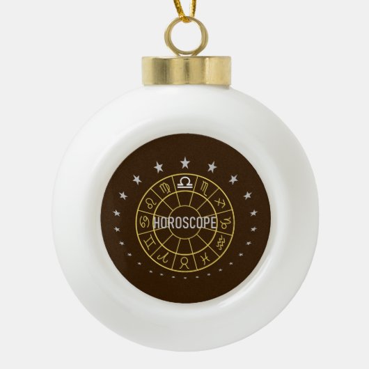 Horoscope/Weegschaal Keramische Bal Ornament (Voorkant)