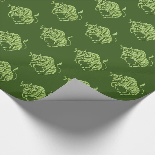 Horoscope Zodiac Pattern Green Star Sign Taurus Cadeaupapier (Hoek)