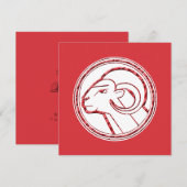 Horoscope Zodiac Sign Aries Feestdagenkaart (Voorkant / Achterkant)