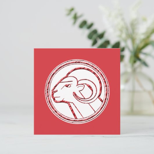 Horoscope Zodiac Sign Aries Feestdagenkaart (Staand voorkant)