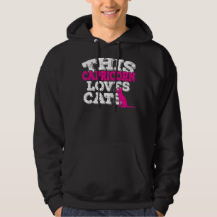 Horoscope Zodiac Sign Capricorn houdt van katten Hoodie