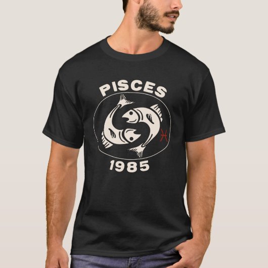 Horoscope Zodiac Sign Fish Pisces 1985 T-shirt (Voorkant)