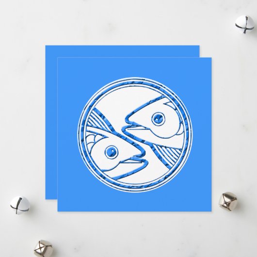 Horoscope Zodiac Sign Pisces Feestdagenkaart (Voorkant / Achterkant in situ)