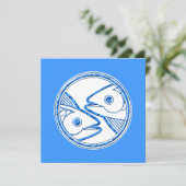 Horoscope Zodiac Sign Pisces Feestdagenkaart (Staand voorkant)