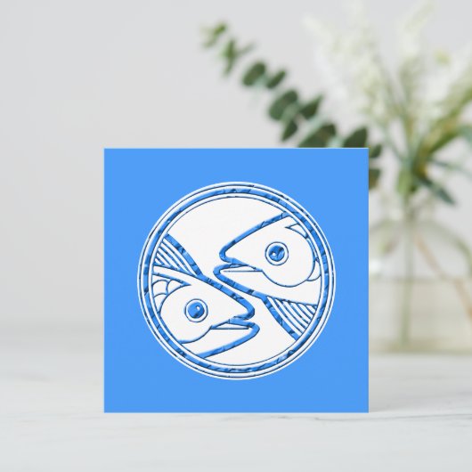 Horoscope Zodiac Sign Pisces Feestdagenkaart (Staand voorkant)