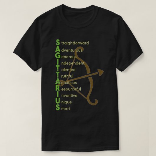 Horoscope Zodiac Sign Sagittarius T-shirt (Design voorkant)