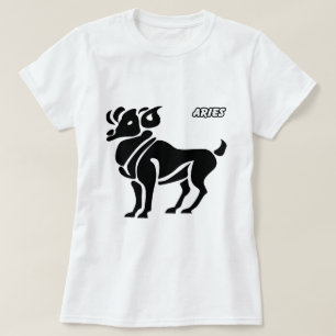 HOROSCOPEN VAN ARIES ZWARTE EN WITTE PRODUCTEN T-SHIRT