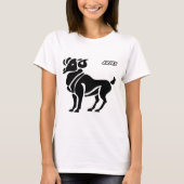 HOROSCOPEN VAN ARIES ZWARTE EN WITTE PRODUCTEN T-SHIRT (Voorkant)