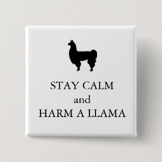 Horrible Histories "Harm a Llama badge" Vierkante Button 5,1 Cm