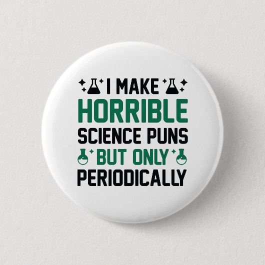 Horrible Science Puns Ronde Button 5,7 Cm (Voorkant)