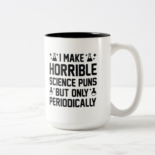 Horrible Science Puns Tweekleurige Koffiemok (Rechts)