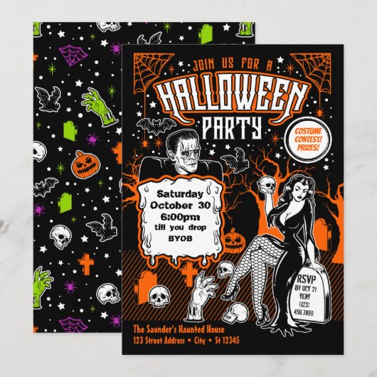  Horror Adult Halloween Kostuumfeest Kaart (Voorkant / Achterkant)