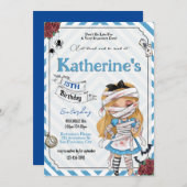 Horror Alice in wonderland Verjaardagsuitnodiging Kaart (Voorkant / Achterkant)