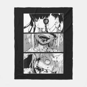 Horror Anime Girl Japanse esthetische Anime Otaku Fleece Deken