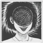 Horror anime girl  sticker (Voorkant)