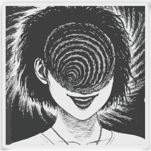 Horror anime girl  sticker (Voorkant)