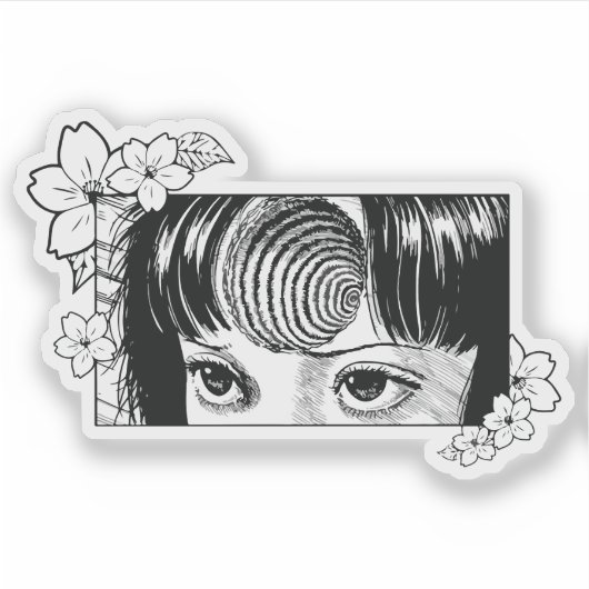 Horror anime girl  sticker (Voorkant)