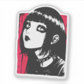 Horror anime girl  sticker (Voorkant)