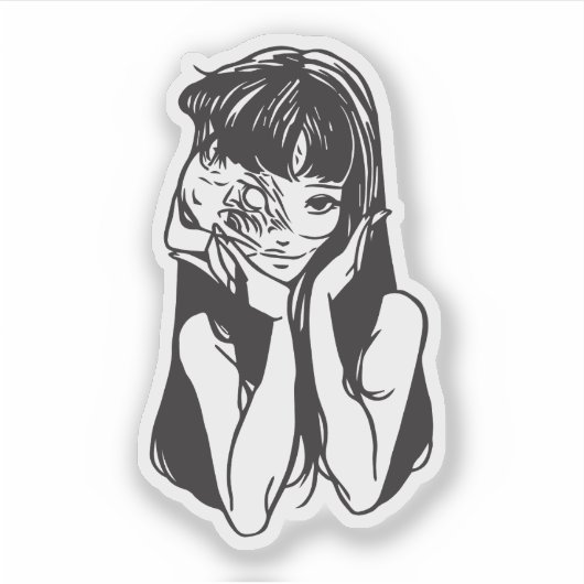 Horror anime girl  sticker (Voorkant)