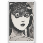 Horror anime girl sticker (Voorkant)