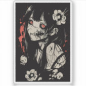Horror anime girl  sticker (Voorkant)