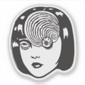 Horror anime girl  sticker (Voorkant)