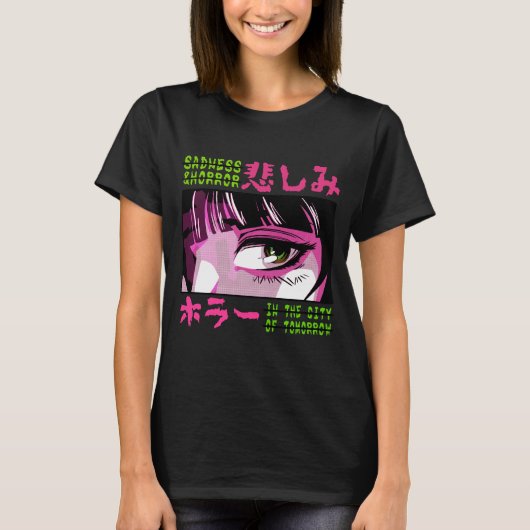 Horror Anime Japans meisje T-shirt (Voorkant)