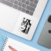 Horror anime kunst sticker (Laptop met iPhone)