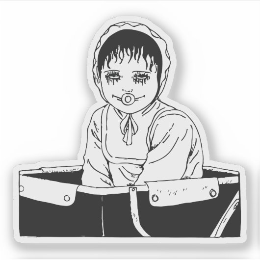 Horror anime kunst sticker (Voorkant)