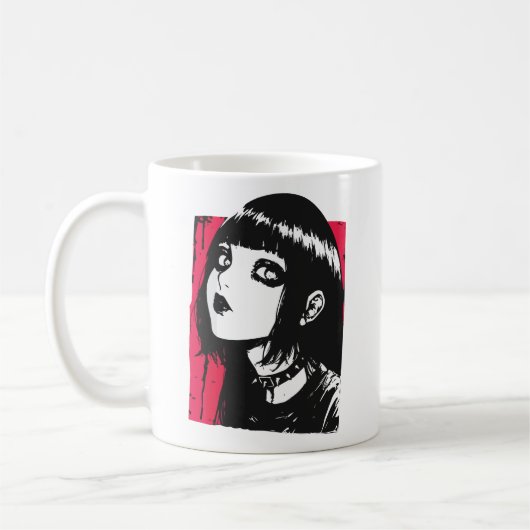 Horror anime meisje koffiemok (Links)