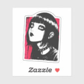 Horror anime meisje sticker (Vel)