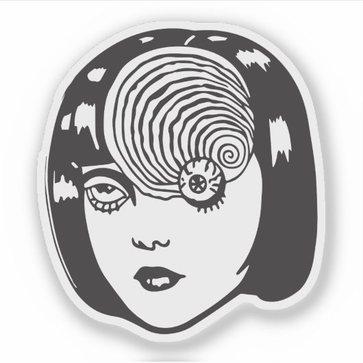 Horror anime meisje sticker (Voorkant)