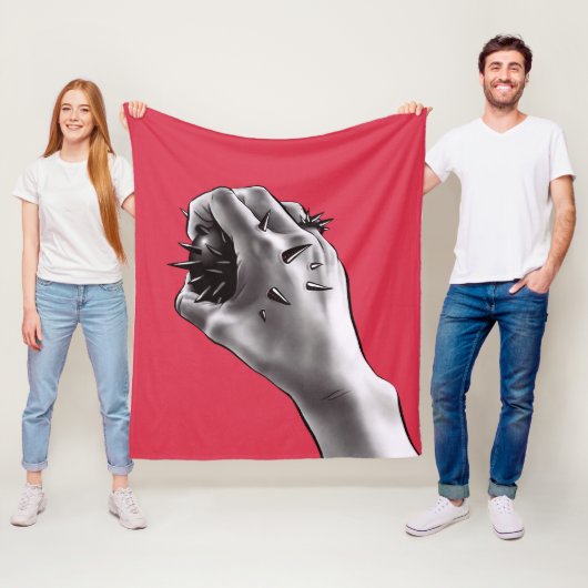 Horror Art: Fist Gothic Fleece Deken (In situ)