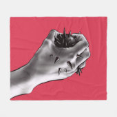 Horror Art: Fist Gothic Fleece Deken (Voorkant (Horizontaal))