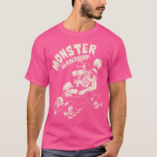 Horror Art - Ratfink Monster Barbershop - Psychobi T-shirt
