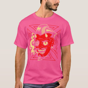 Horror Art - Slick Devil Gambler - Psychobilly Pun T-shirt