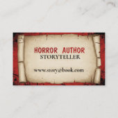 Horror Auteur Visitekaartje (Achterkant)