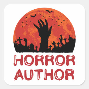 Horror Author Writer Novelist Scary Stories Vierkante Sticker
