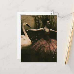 Horror Ballerina en Zwaan  Briefkaart