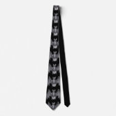 Horror Bat  Art bedrukt Silky Black Necktie Stropdas (Voorkant)