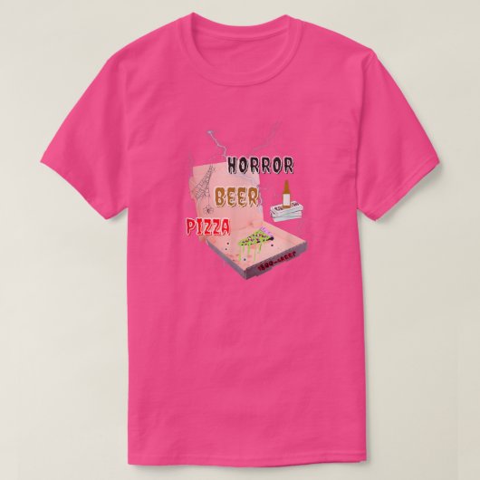 Horror Beer Pizza T-shirt (Design voorkant)