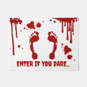 Horror Bloedige Voetafdrukken Bloedspatten Hallowe Deurmat (Voorkant)