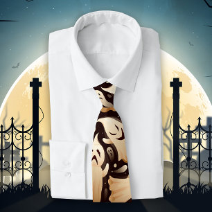 Horror Boo Ghost Halloween Patroon Stropdas