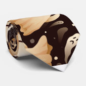 Horror Boo Ghost Halloween Patroon Stropdas (Opgerold)