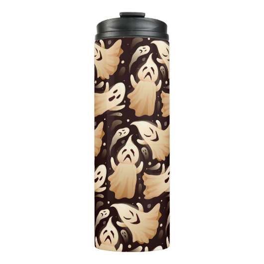 Horror Boo Ghost Halloween Patroon Thermosbeker (Voorkant)