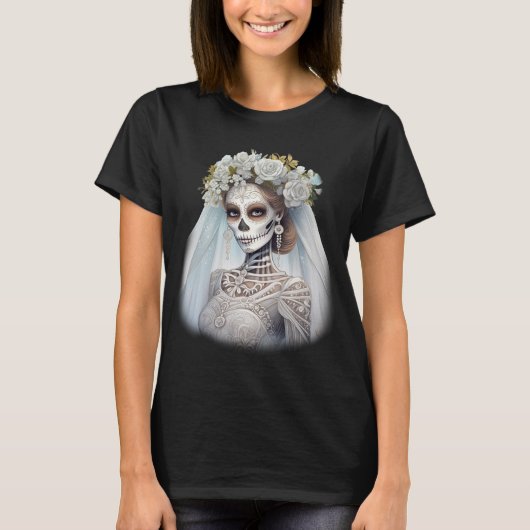 Horror Bride Levend Dood T-shirt (Voorkant)