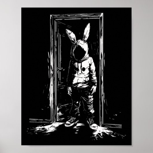 Horror Bunny Mask Man Konijn Alt Gothic Slasher Cr Poster (Voorkant)