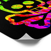 Horror Bunny Rabbit Face Tie Dye Happy Eas Poster (Hoek)