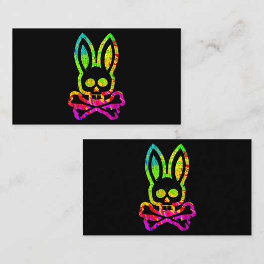 Horror Bunny Rabbit Face Tie Dye Happy Eas Visitekaartje (Voorkant / Achterkant)
