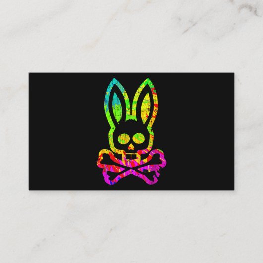  Horror Bunny Rabbit Face Tie Dye Happy Eas Visitekaartje (Voorkant)